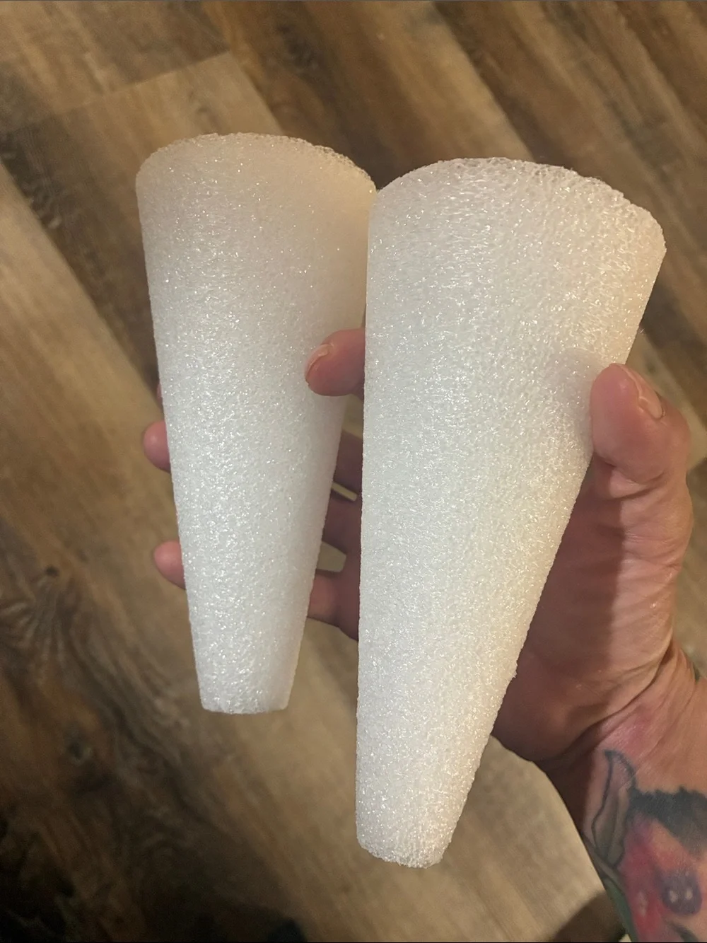 2 styrofoam cones